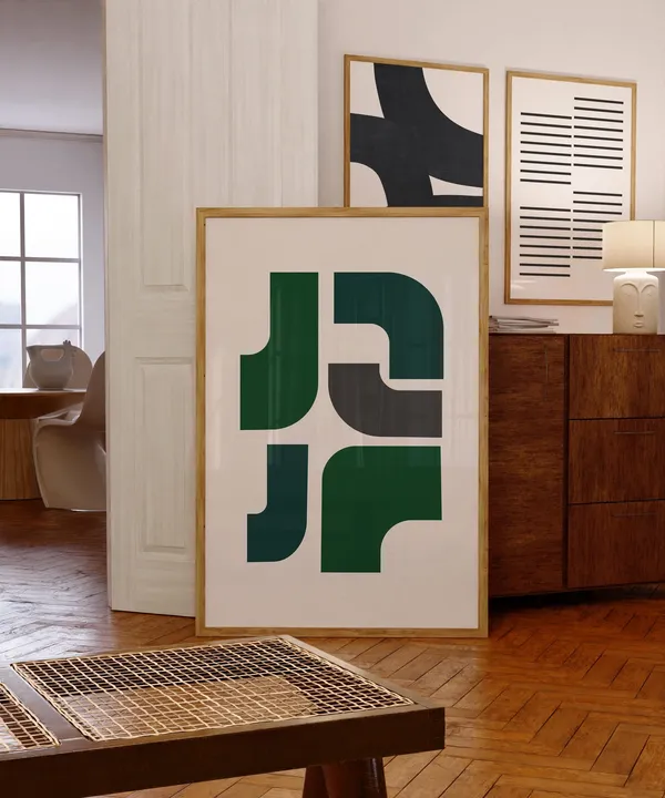 Modern Mid Century Organic Geometric Art Print