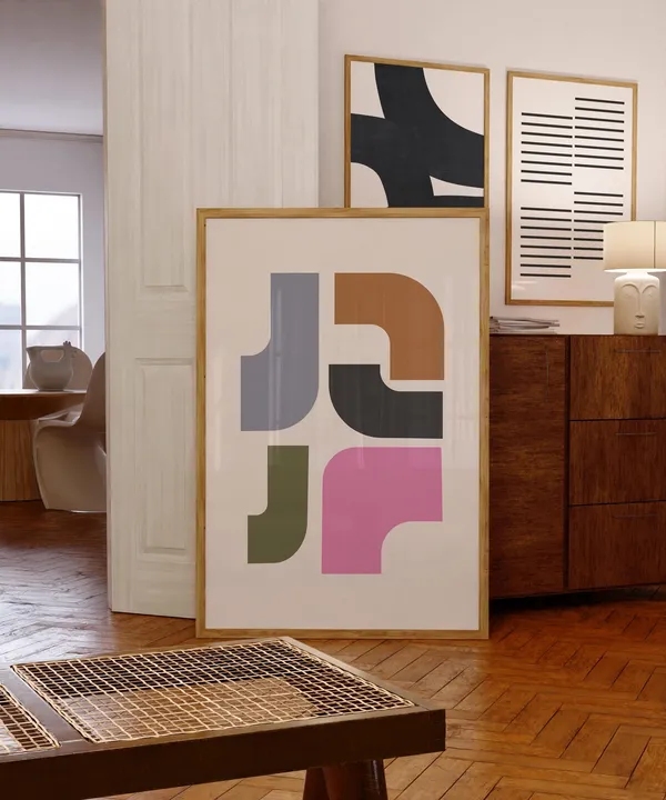 Mid Century Organic Geometric Shape Art Print