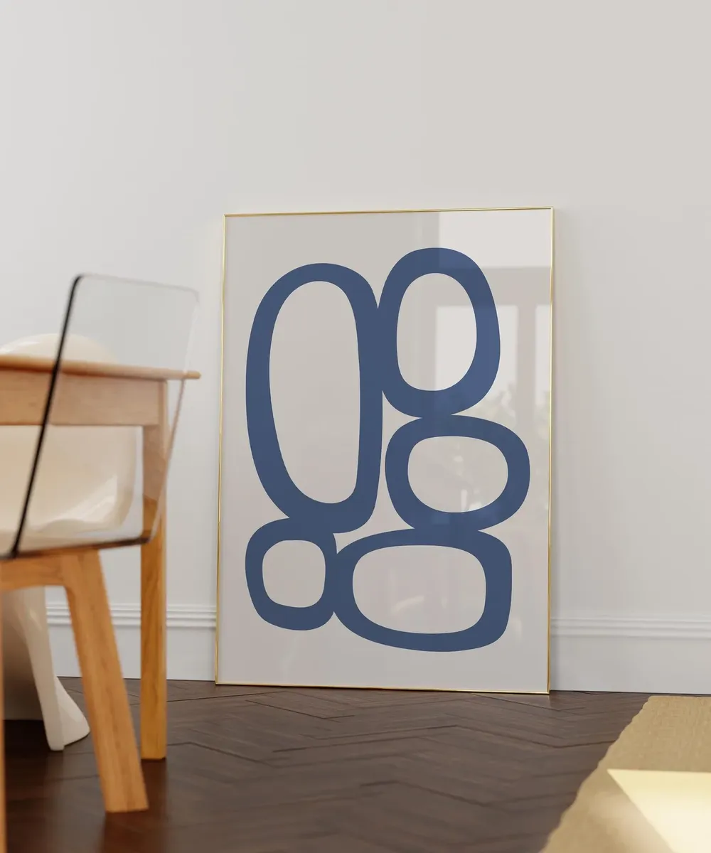 Mid Century Organic Circles Art Print - Image 2
