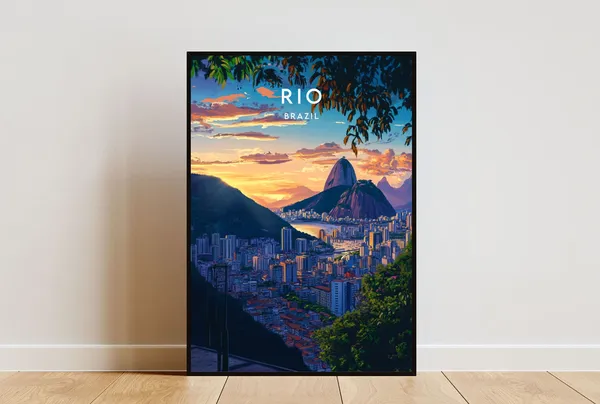 Rio Travel Poster, Brazil South America Art Print