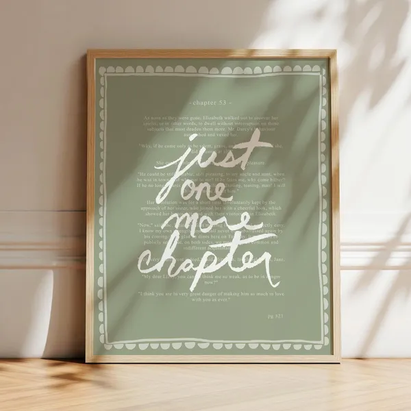 One More Chapter Book Lover Art Print
