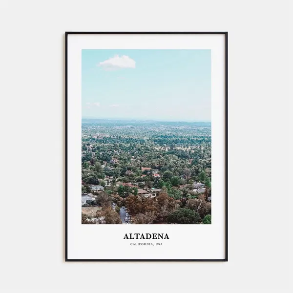 Altadena Travel Poster, California Map Wall Art