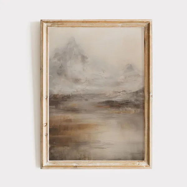 Moody Landscape Abstract Mountain Art Print