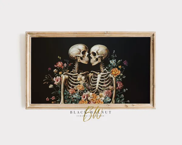 Halloween Skeleton Gothic Halloween Art Print