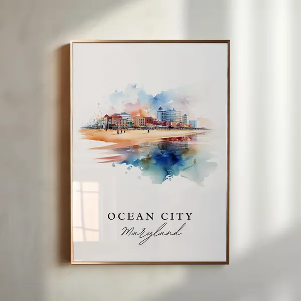 Ocean City Traditional Travel Poster, Maryland