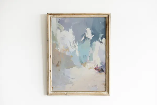 Soft Coastal Abstract Beach Painting No. 1, Art Print
