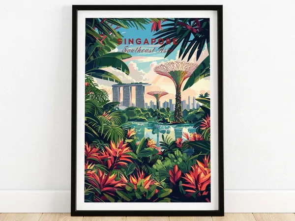 Singapore Marina Bay Travel Poster, Marina Bay Sands