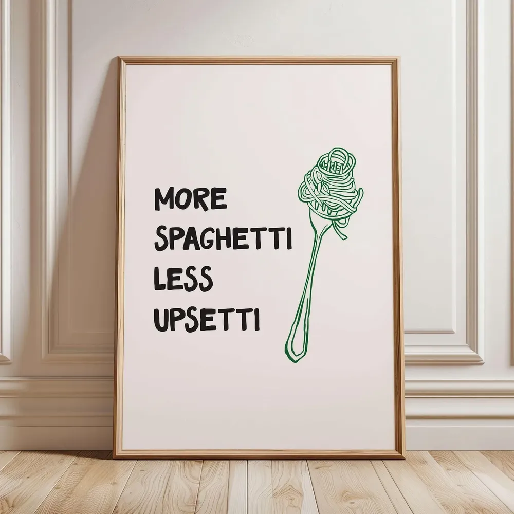 Spaghetti Retro Kitchen Decor Art Print