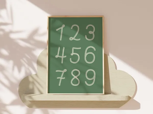 Whimsical Counting Numbers Poster, Cute Cowboy Style