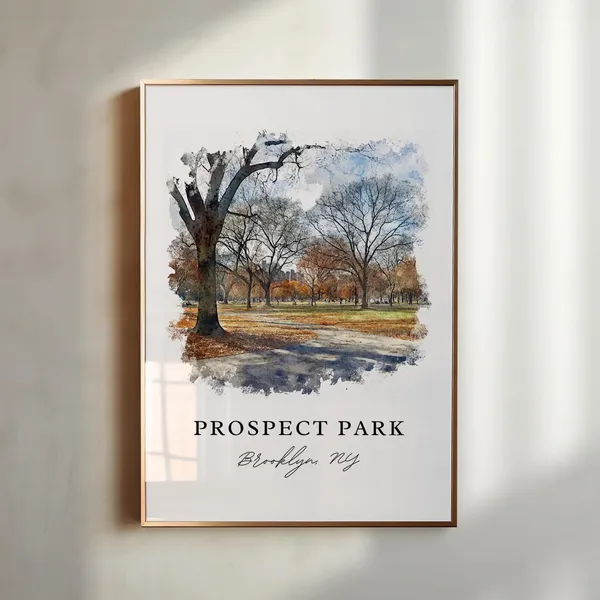 Prospect Park Brooklyn Watercolor Travel Poster