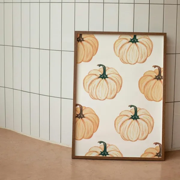 Pumpkin Watercolour Art Print, Modern Fall Decor