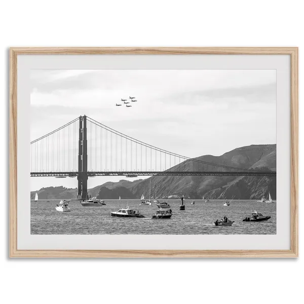 Jet Fighters Over Golden Gate Bridge, San Francisco Poster
