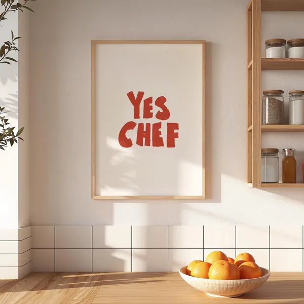 Yes Chef Kitchen Wall Art Print Gift