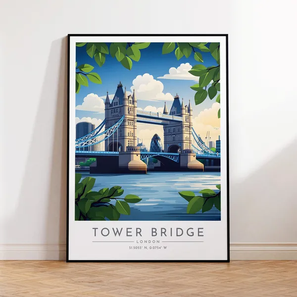 Tower Bridge Travel Poster, London Travel Poster