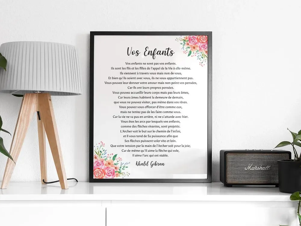 Vos Enfants by Khalil Gibran Art Print for Nursery - Image 2