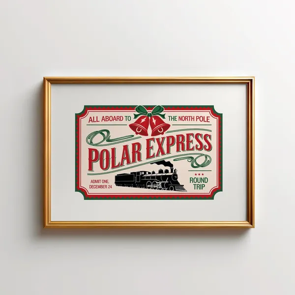 North Pole Ticket Polar Express Art Print