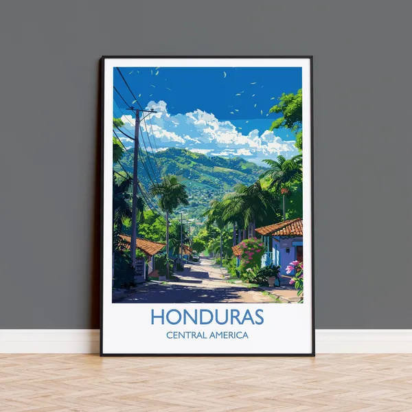 Honduras Travel Poster, Central America Art Print