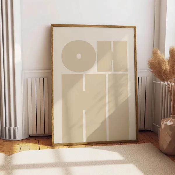 Oh Hi Modern Typography Poster, Bold Type Print