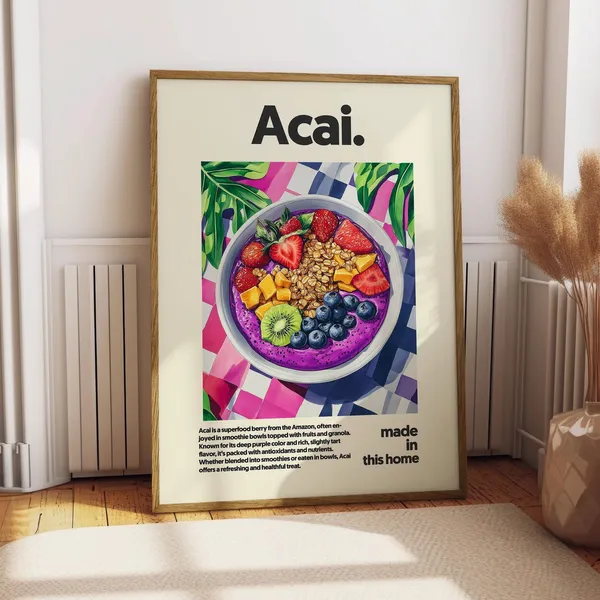 Acai Bowl Food Kitchen Decor Art Print