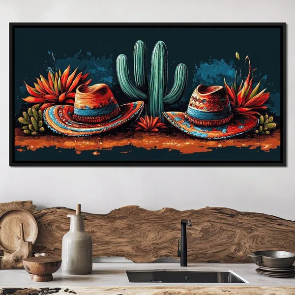 Desert Fiesta Harmony, Southwest Cactus Art Print