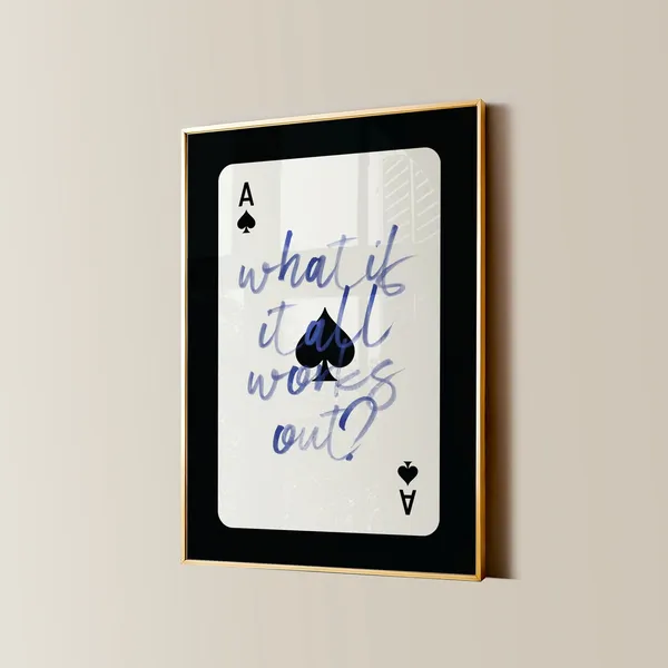Ace Of Spades, Preppy Watercolor Art Print