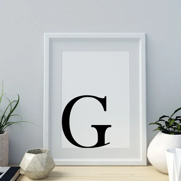 Letter G Minimalist Monogram Alphabet Art Print