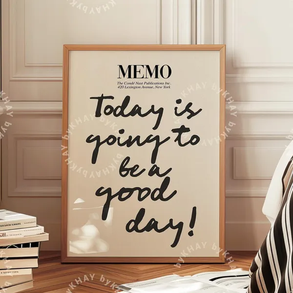 Good Day Memo Retro Preppy Wall Art Poster