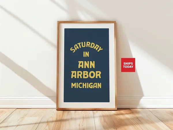 Ann Arbor Retro Travel Poster, Michigan Art Print