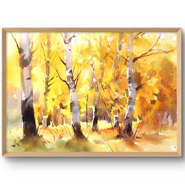 Birches Art Print, Colorado Fall Landscape
