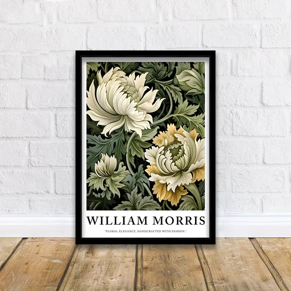 William Morris Poster, Vintage Boho Floral Art Print