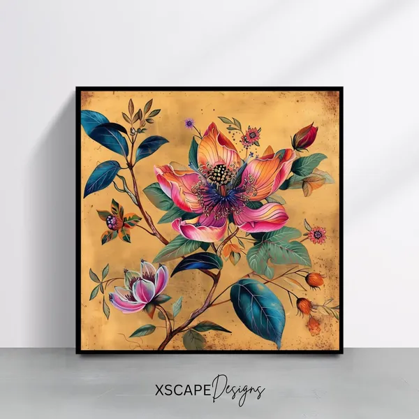 Vintage Floral Art Print, Botanical Wall Decor
