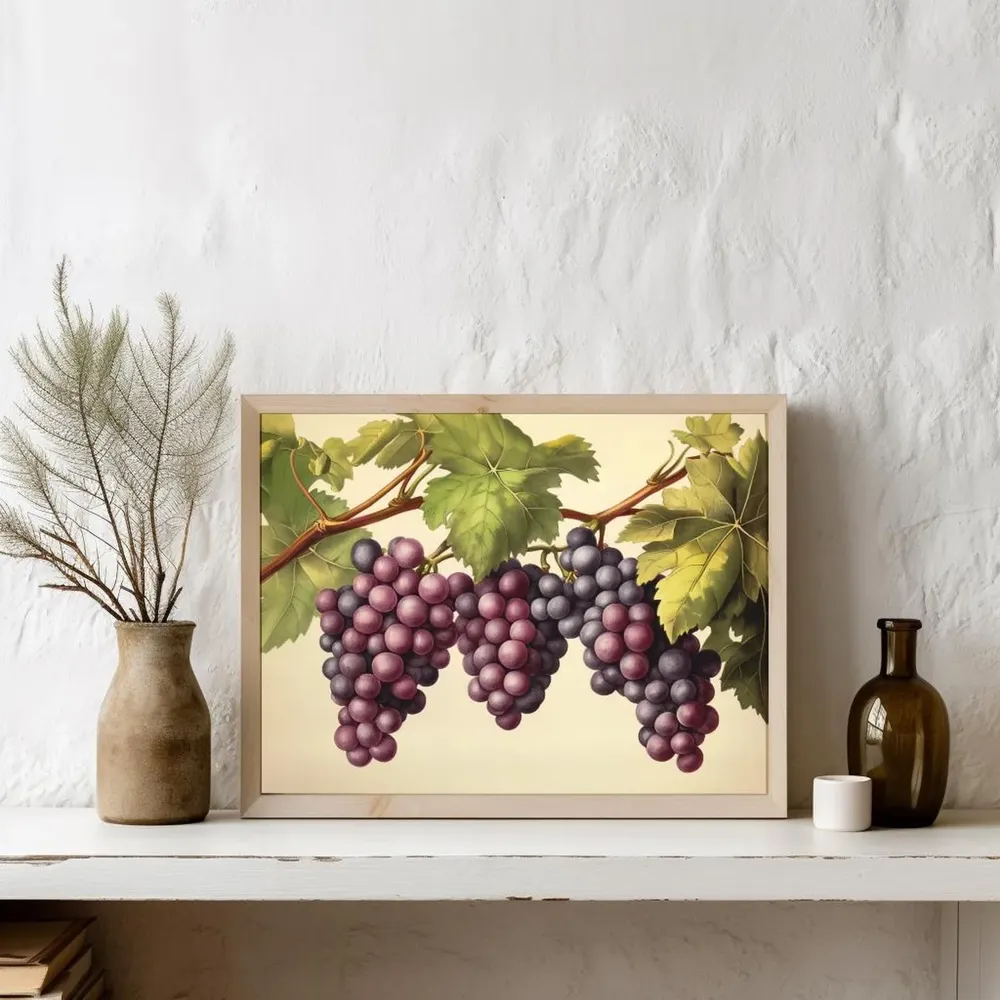 Vintage Grape Vine Art Print, Tuscan Wine Decor - Image 3