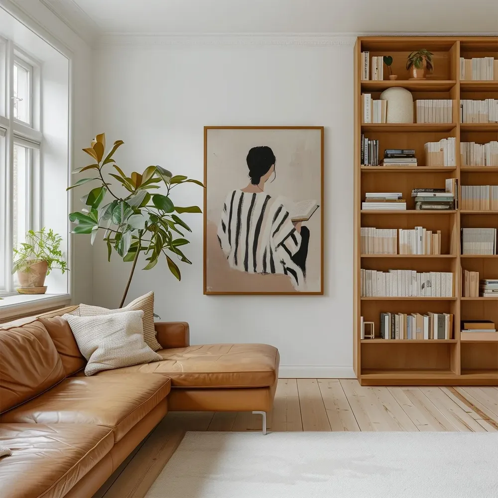 Woman Reading Minimalist Boho Art Print - Image 2