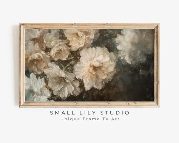Abstract Florals, Neutral Autumn Flowers Art Print