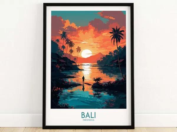 Bali Travel Poster, Asia Destination Art Print
