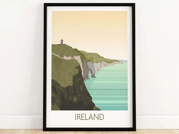 Cliffs Of Moher Ireland Travel Poster, Wall Art