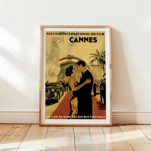 Cannes Film Festival 1951 Vintage Travel Poster