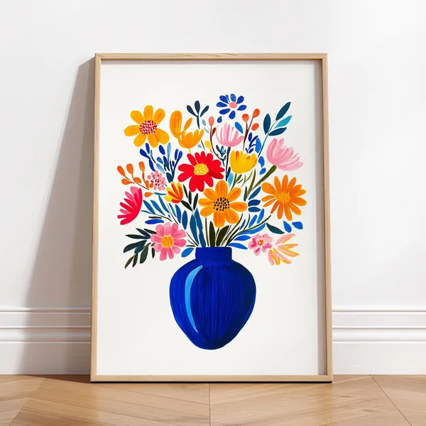 Flower Market Matisse-Inspired Retro Poster