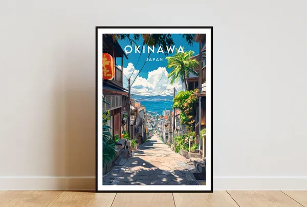 Okinawa Travel Poster, Japan Wall Art Print