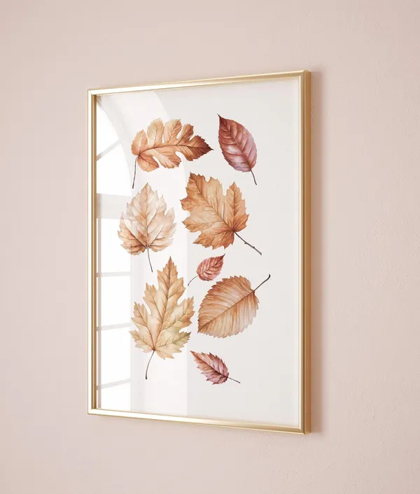Fall Watercolor Leaf Botanical Art Print