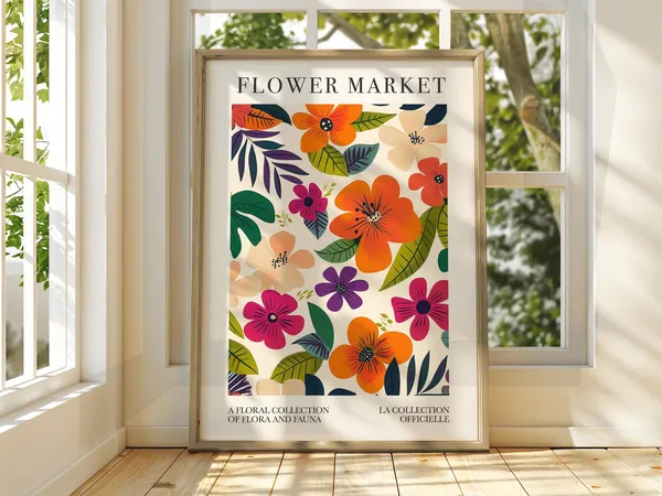 Flower Market Floral Garden Art Print
