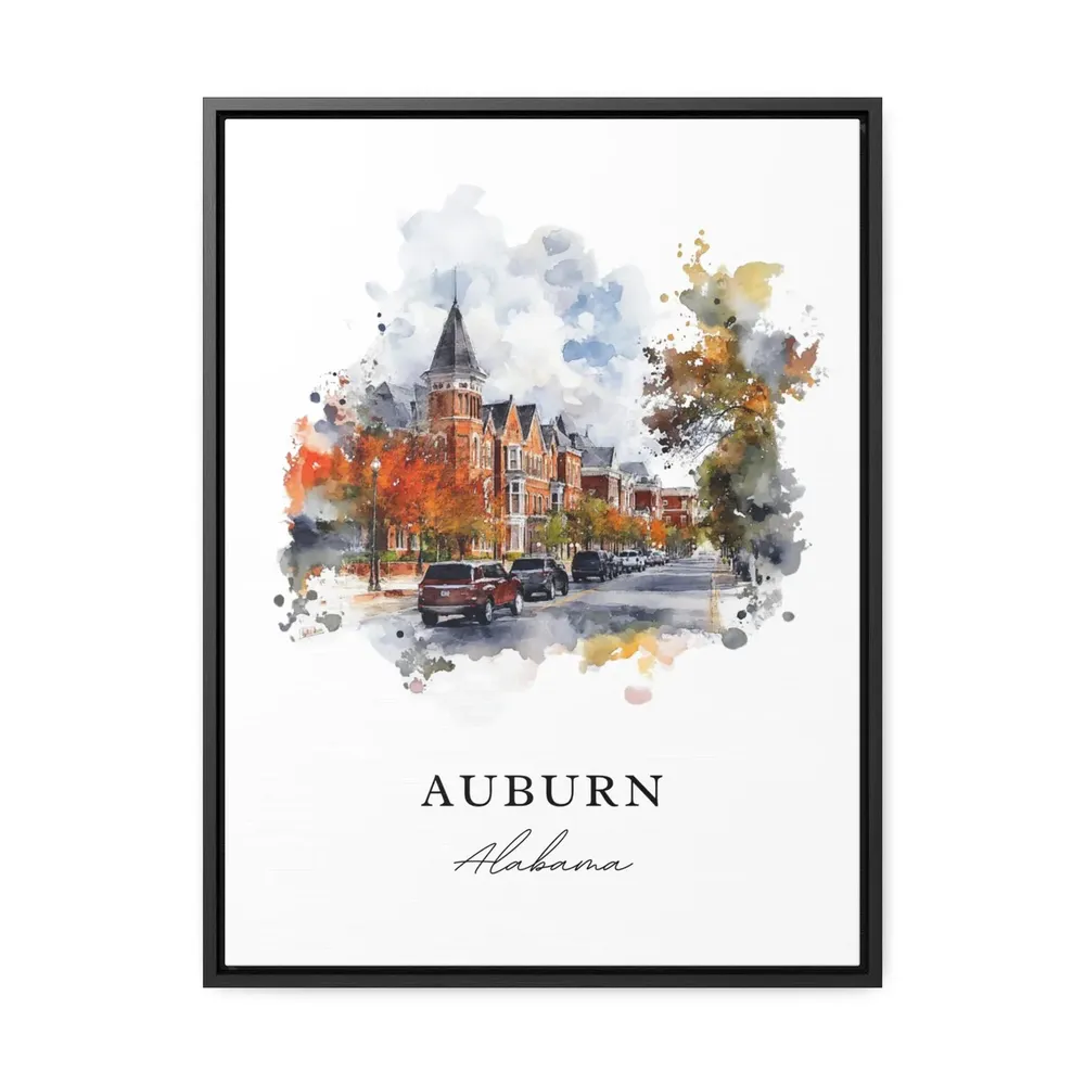 Auburn, AL Watercolor Travel Poster Art Print - Image 3