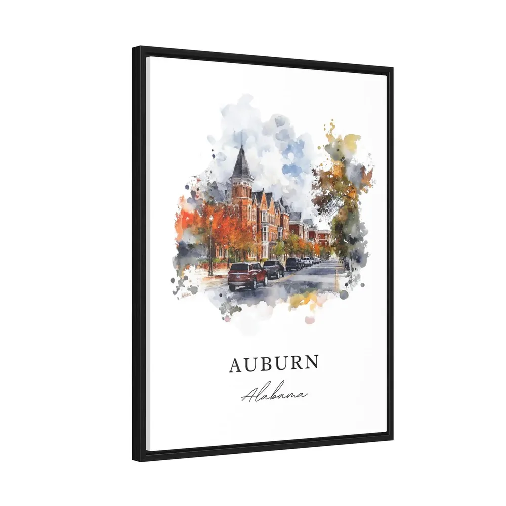 Auburn, AL Watercolor Travel Poster Art Print - Image 2