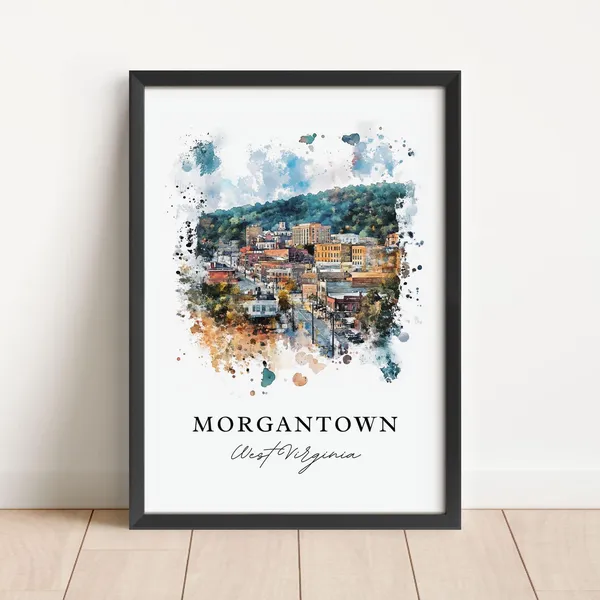 Morgantown WV Travel Poster, University of West Virginia