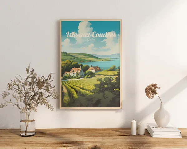 Isle-aux-Coudres Travel Poster, Scenic Coastal Art