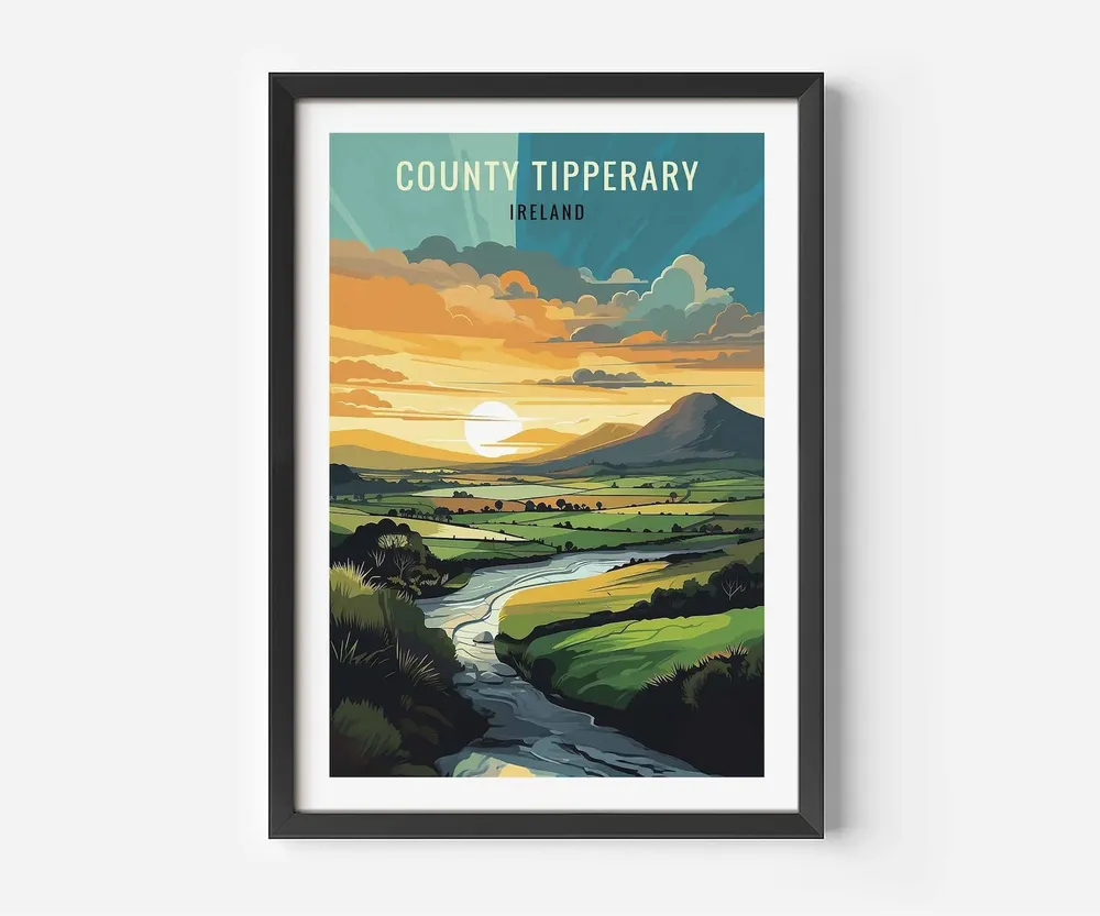 County Tipperary, Ireland Travel Poster Art Print