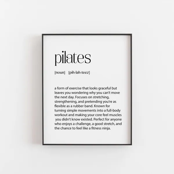 Pilates Definition Funny Fitness Wall Art Print