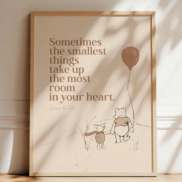 Winnie the Pooh Nursery Quote Art Print, Pooh & Piglet