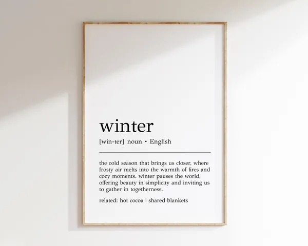 Winter Definition Minimalist Typography Art Print