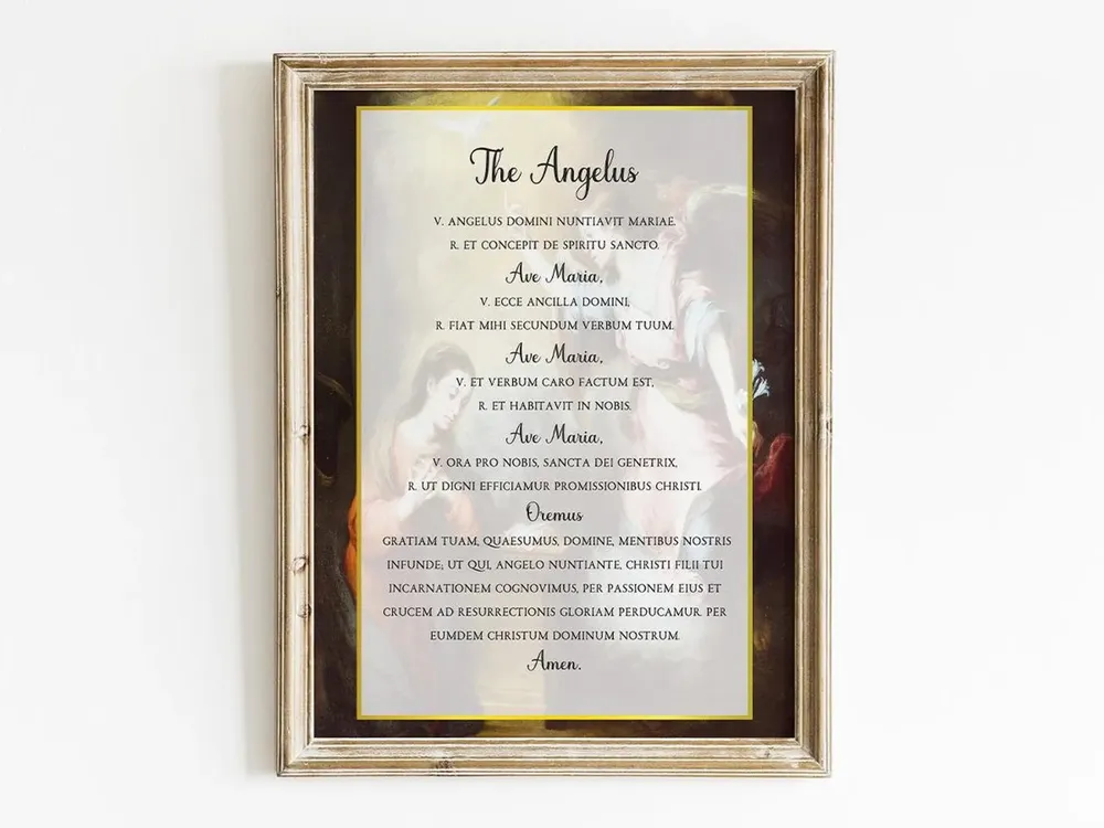 Angelus Prayer Catholic Wall Art Print, Pope Paul VI